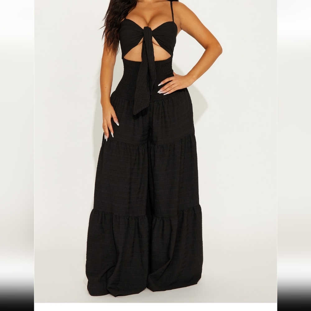 FashionNova Montego Bay Jumpsuit - BLACK
